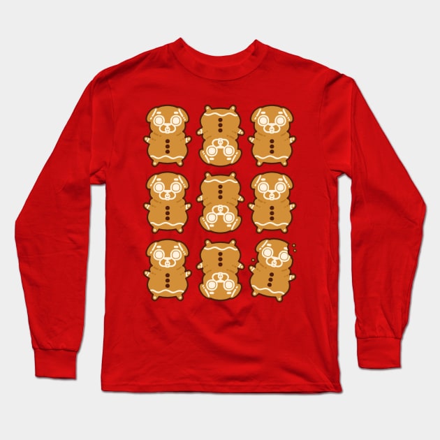 Gingerbread Puglie Long Sleeve T-Shirt by Puglie Pug 